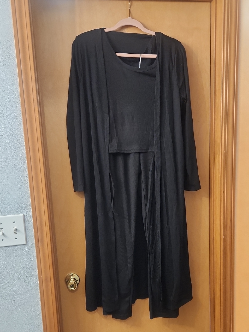 HALARA Black 3 Piece Set - Duster, Cinch Tank And Pant Set. Size Small - New!